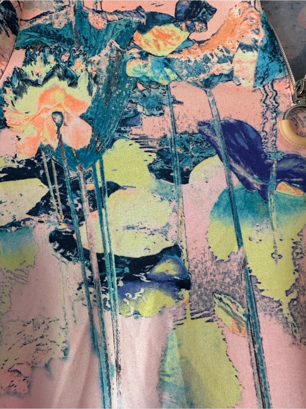 🌸 Jamie Sadock Floral Golf Polo Top Pink Quarter Zip Stretch Women’s Medium - Picture 3 of 13